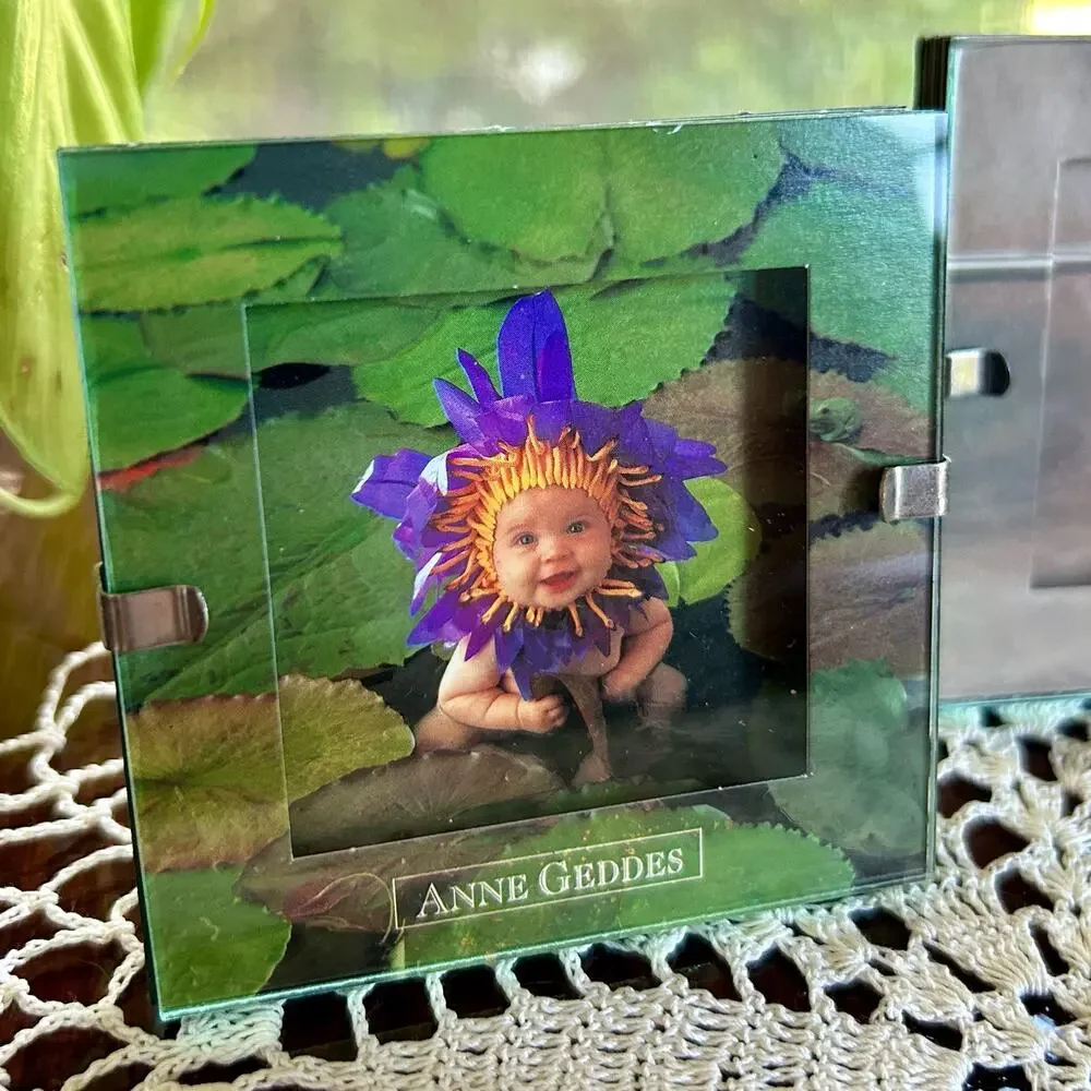 Set of 2 Vintage Anne Geddes 3” x 3” Mini Picture Frames